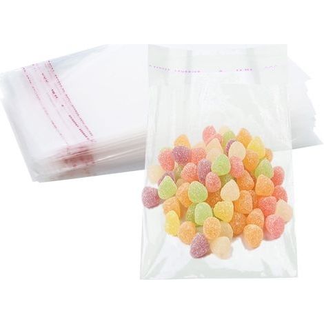 300 Pièces Sachet Cellophane Transparent, 8x12cm Sachet Transparent, Sachets Transparents pour Biscuits, Idéal pour Bijoux, Bonbons, Chocolats, Qualité, Polyvalent, Emballage Pratique (1/5)