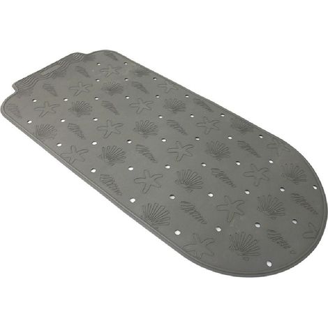 Tappeto tappetino con fondo ventose antiscivolo per vasca da bagno tortora grigio CON PLASTICA PROFUMATA (1/5)