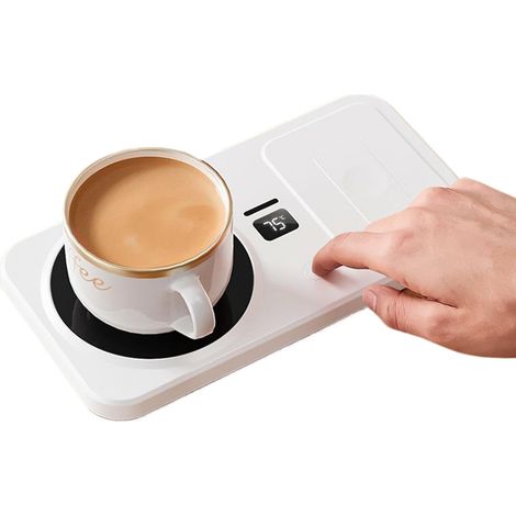 Sous-verre chauffant intelligent - Chauffe-tasse à température constante avec socle de recharge sans fil Un chauffe-tasse pratique et polyvalent pour la maison, le bureau ou la table de chevet Un (1/5)