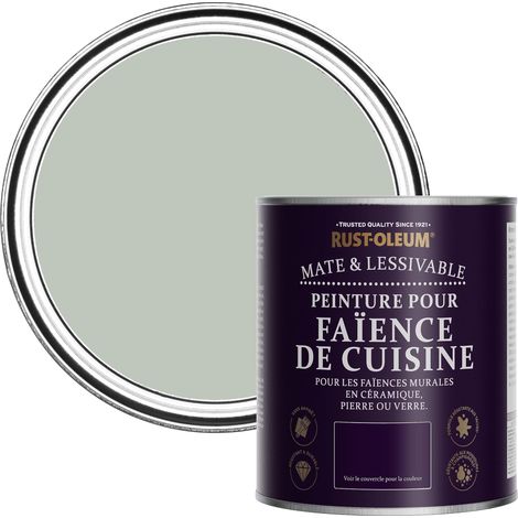 Peinture Verte Résistante à l'eau pour Faïence de Cuisine, Finition Mate - Vert craie 750ml (1/5)
