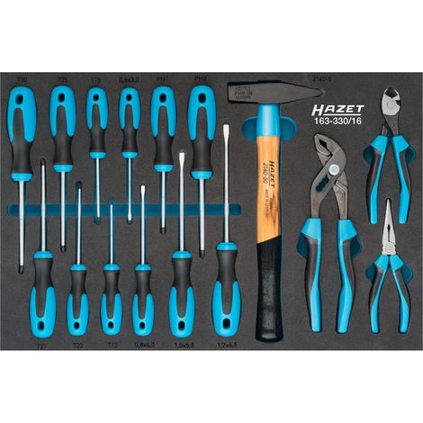 Jeu d'outils 163-330/16 ∙ Profil Phillips PH, Profil à fente, Profil TORX® intérieur ∙ 16 pièces ∙ PH1 – PH2 ∙ T10 – T30 (1/4)