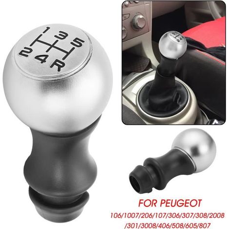 NEUFU 5-Vitesse Pommeau Levier de Vitesse Pour Peugeot 106 206 207 307 407 508 (1/4)