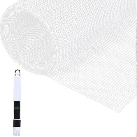 Mosquitera para ventanas, 150 x 300 cm, fabricada en fibra de vidrio, incluye cepillo de limpieza, color blanco, a prueba de insectos y fácil de instalar. (1/4)