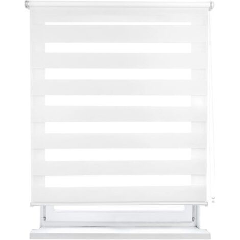 50 x 120 cm White Double-layer roller blind, night and day, translucent and blackout (1/5)