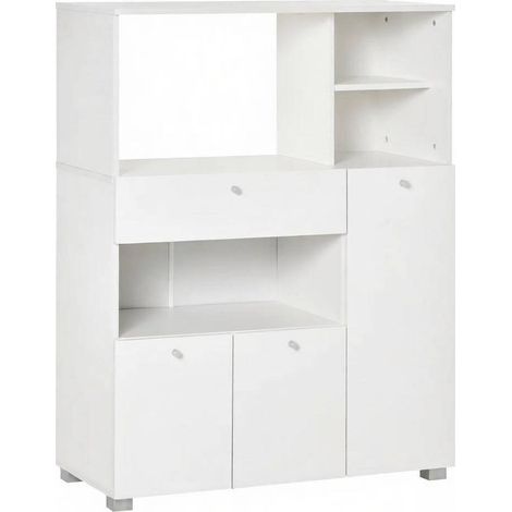 Madia da cucina bianca con cassetto e ante 90 x 40 x 120 cm (1/5)