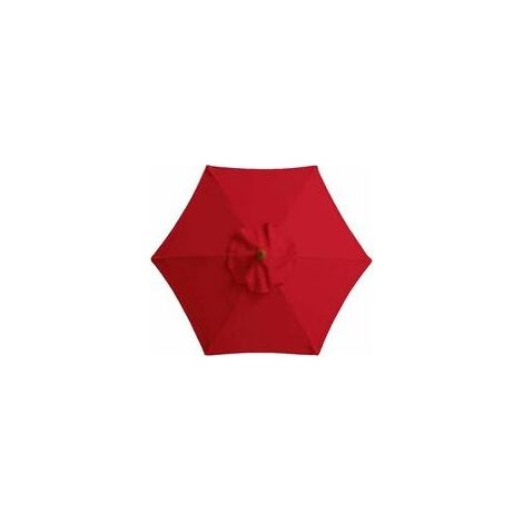 Housse de rechange pour parasol, 6 baleines, 2 m, imperméable, anti-UV, tissu de rechange, rouge (1/4)