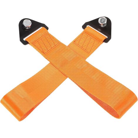 de remorquage automobile en nylon 2 pièces sangle orange (1/5)
