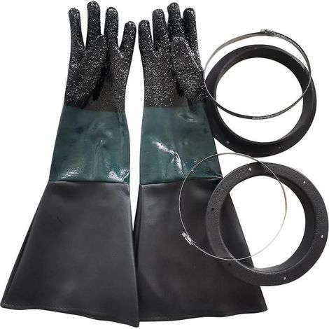 Gants de sablage Gants de sablage de pièces de sable avec joints toriques pour cabine de sablage Gants de sablage (1/5)