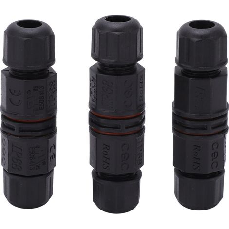 3 Pièces Connecteur Étanche Câble 4 Broches Droit IP68 pour Fontaines Lumière LED Extérieur