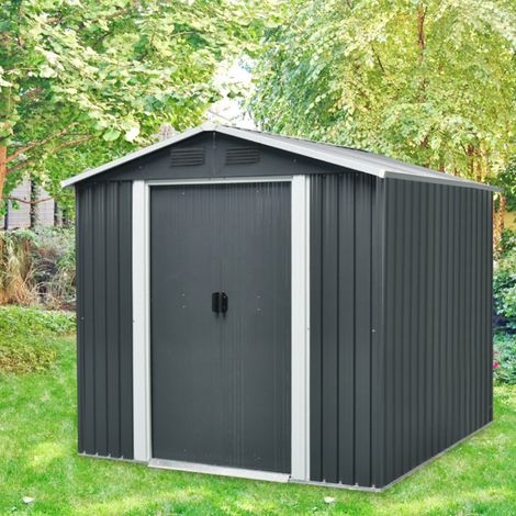 Pergart Gerätehaus "Dresden II 86", schwarz, 3,66 m² (1/5)