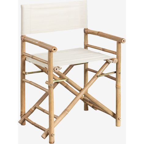 SKLUM Klappbarer Regiestuhl aus Bambus Woody Weiss                                  