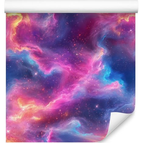 Aquarell-Galaxy-Tapete in Lila und Blau für Wohn- und Schlafzimmer 50x1000 (1/5)