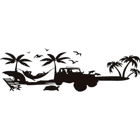 Autocollant décoratif pour tableau de bord et boîte à gants, motif paysage de plage, en vinyle, pour Jeep Wrangler JL Gladiator JT 2018-2023 (1/5)