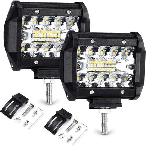 Faro supplementare, 2 x 70W, luce di lavoro a LED, 12V, 7200lm, 6000K, IP68, impermeabile, luce grande, SUV, UTV, ATV, fendinebbia, fari fuoristrada