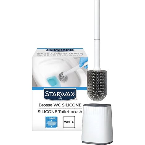 Brosse WC Silicone avec Support Mural Blanche (1/5)