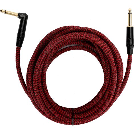 Câble audio guitare 6M Jack 6,35mm, cordon ampli guitare électrique, fiche plaquée or coque noire JD6217 (1/5)