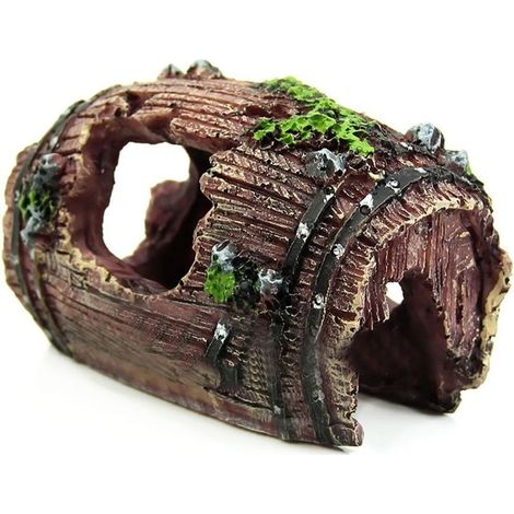 Non-toxic Resin Aquarium Ornament Broken Barrel Cave Landscape Decoration (1/5)