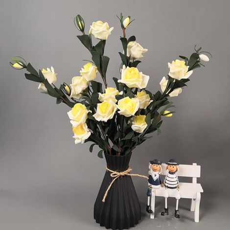Blaue Kunststoffvase – Blumentopf für Schlaf- und Wohnzimmer – Höhe 17 cm – Elegantes Kunststoffmaterial