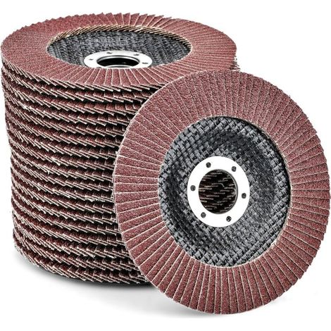 10 Disques Abrasifs à Lamelles  125 mm x 22.2 mm Grain 80 Disques à Lamelles Disques à Meuler pour Enlever Ebavure, Rouille, Polissage, Finition