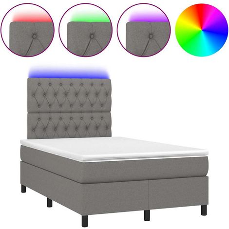 Maison Exclusive - Cama box spring con colchón y LED tela gris os (1/5)