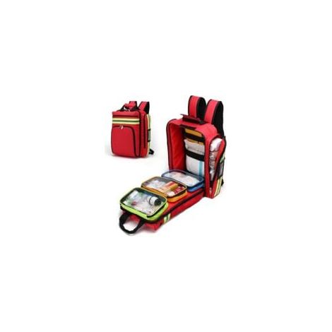 Trousse De Premiers Secours Vide Sac à Dos Sac d'Urgence-Étanche Résistant à l'Usure Dos Respirant Ajustable Respirant Pour Voyage Maison La Voiture Le Lieu De Travail Et l'Extérieur Rouge 451535cm