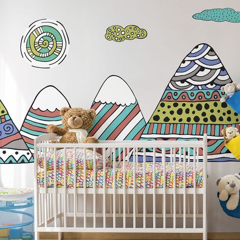 Stickers enfant montagnes scandinaves anoushka 40 x 60 cm (1/5)