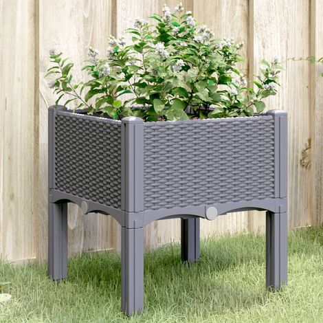 Jardinière avec pieds gris 40x40x42 PP (1/5)