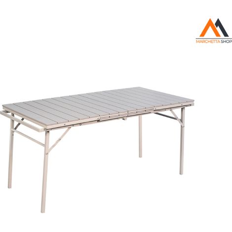 TAVOLO IN ACCIAIO / POLIPROPILENE ALLUNGABILE 'SAROS' beige