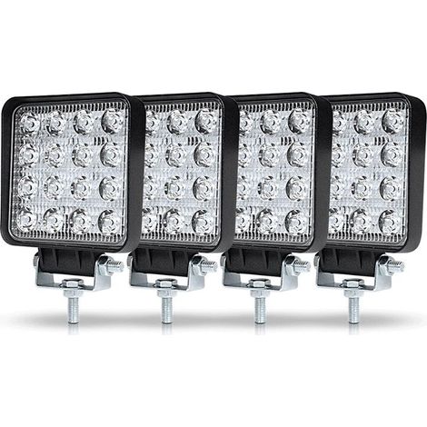 Triumphe 4-teiliges Set 3-Zoll-LED-Arbeitsscheinwerfer (48 W), LED-Arbeitsscheinwerfer, Projektor-Nebelscheinwerfer für PKW, LKW, UTV, SUV, Geländewagen, Traktor, Boot (1/4)