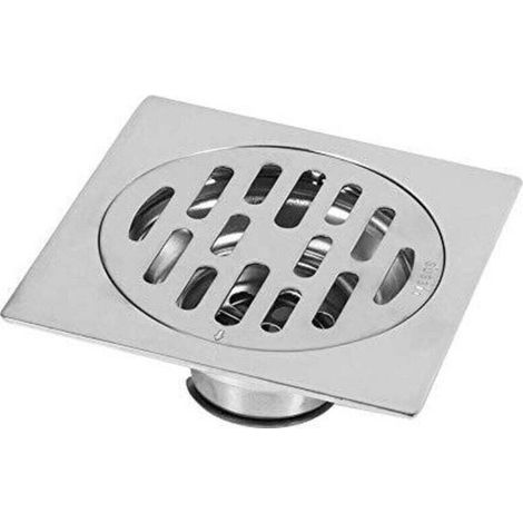 Bonde carrée, carrelage de salle de bain en acier inoxydable, bonde à bouchon, bonde de salle de bain résistante aux odeurs et aux obstructions avec couvercle de filtre amovible. (1/4)