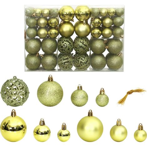 Palline di Natale 100 pz Verde Chiaro 3 / 4 / 6 cm vidaXL (1/5)