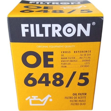 Filtro olio motore marca filtron codice filtro oe 648/5