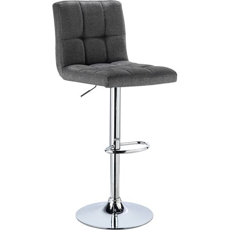 Woltu – Tabouret de bar en lin avec repose-pied – Hauteur réglable 92-114 cm – Capacité de charge 120 kg – Pour bars et cuisines (1/4)