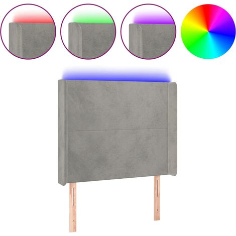 Maison Exclusive - Testiera a LED Grigio Chiaro 103x16x118/128 cm in Velluto