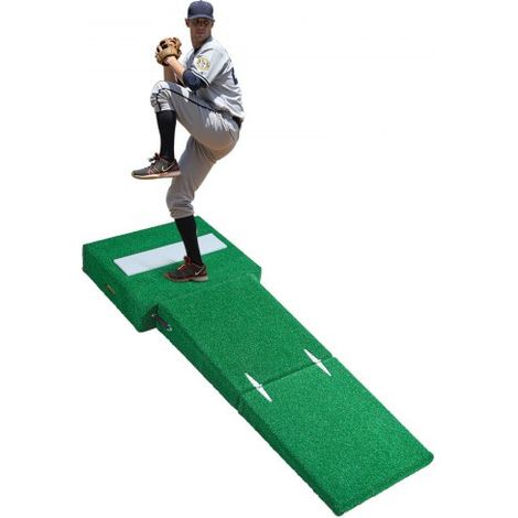Pitching Mound, tragbarer Baseball Pitcher Mound, 77 Zoll Pitching-Trainingsausrüstung (Oudoor / Indoor), Softball-Pitching-Hilfen mit Antifade-Rasen & Pitching-Gummi & Tragegriff (1/5)