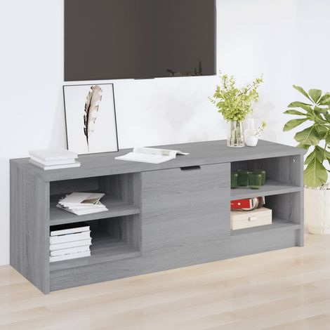 Meuble TV Sonoma gris 102x35,5x36,5 cm Bois d'ingénierie (1/5)