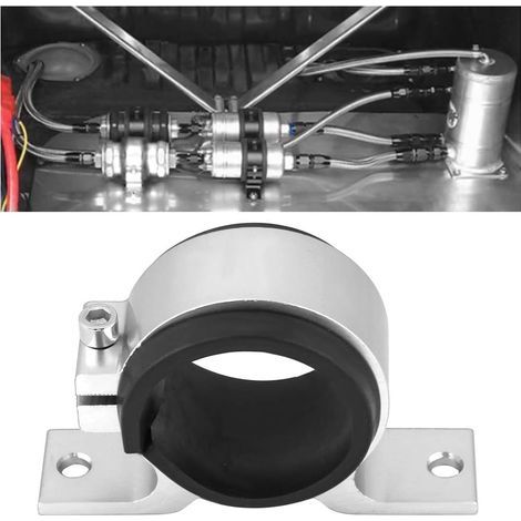 Kraftstoffpumpenhalterung, 50 mm Montagehalterung für Autoöl/Kraftstoff/Benzinpumpe Einzelfilter-Befestigungshalterung Aluminiumlegierung Schwarz(Silber) (1/5)