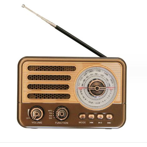 Retro-Transistorradio, batteriebetrieben, AM FM SW, kleines tragbares wiederaufladbares Radio mit 1800 mAh Li-Ionen-Akku, unterstützt TF-Karte/Aux/USB-MP3-Player