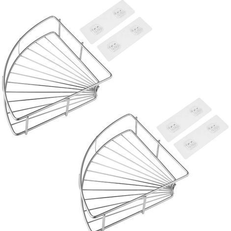 Étagère De Coin Étagère De Douche Caddy, Orientation Adhésif sans Traces Organisateur De Stockage, 304 Étoiles À Douche en Acier Inoxydable pour Salle De Bain, 90 Degrés Angle Droit,2 Pack (1/5)