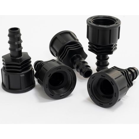 CCYKXA Lot de 5 Raccords femelles cannelés Ø16 mm x 3/4'' à écrou pour tuyau goutte à goutte de Ø16 mm - connecteur pour système d'irrigation arrosage