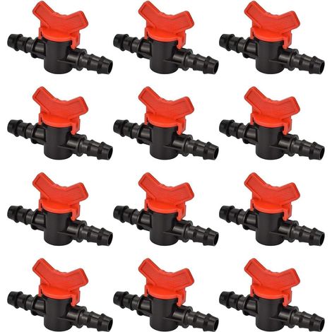 CCYKXA Vanne de régulation en plastique, raccord pour tuyau d'arrosage, vanne de dérivation à embout cannelé pour irrigation goutte à goutte (tuyau de 16 mm).