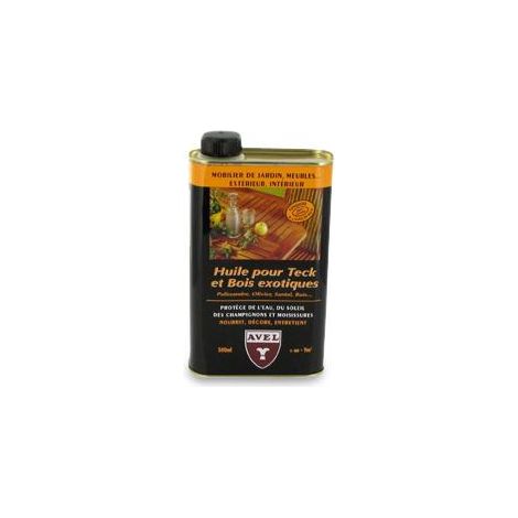 Huile pour bois dur et teck 500ml – Protège et décore – Rehausse le veinage naturel – Pour intérieur et extérieur – Avel