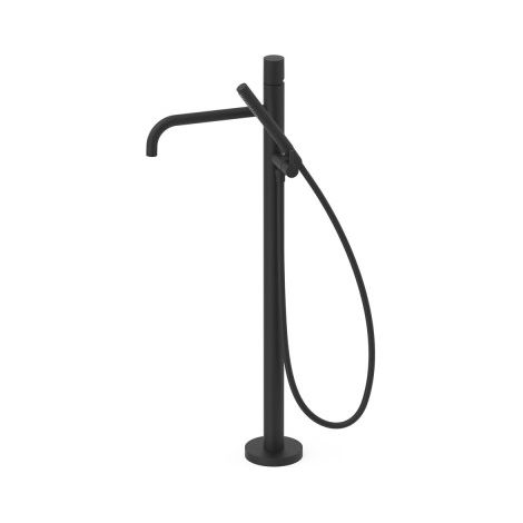 Mitigeur sur pied pour baignoire et douche1 colonne verticale Noir mat - TRES 26247006NM