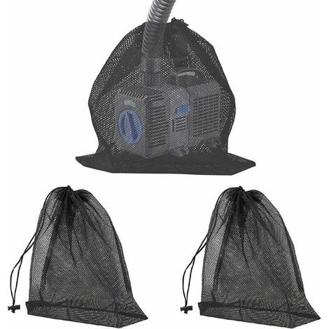 3 Stück Netzpumpenfilterbeutel Teichpumpenfilterbeutel mit Kordelzug Wasserpumpenfilterbeutel Pumpenbarrierebeutel für Außenteichfilter (4030cm/4545cm) (1/5)