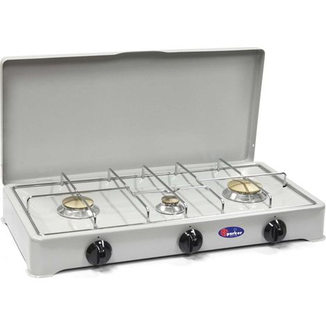 CFParker Fornello a Gas 3 Fuochi Gpl / Metano Grigio mod. 5328G - Fonte di alimentazione: Gpl