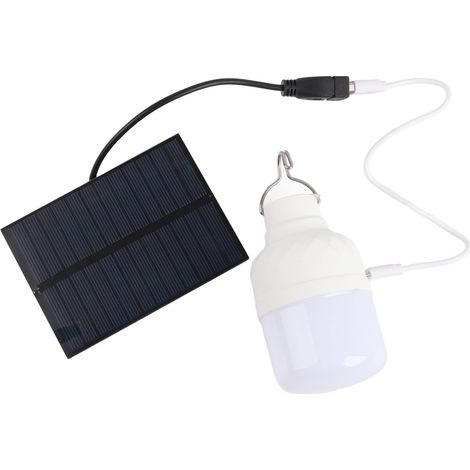 Solarbetriebene LED-Lampe, 40 W, 5000 K, 1500 lm, tragbare LED-Lampe mit 3-W-5-V-Solarpanel für Camping und Angeln