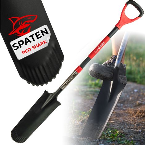Spaten Strend Pro Premium RedShark, schmal, drainierend, mit Glasfaserstiel D 1280 mm, 10 Jahre Garantie. (1/5)