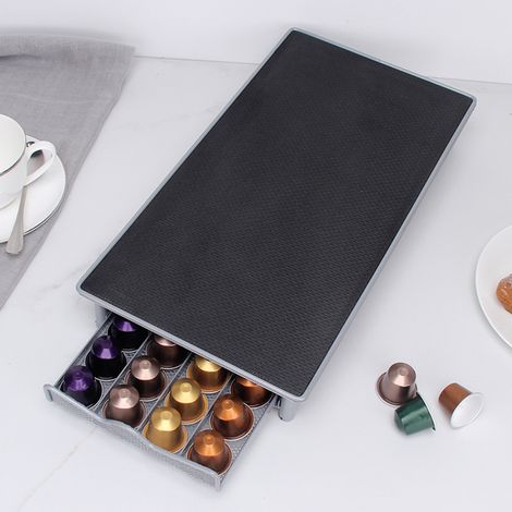 Tiroir de rangement pour capsules de café, support de café mural, boîte organisatrice de dosettes (1/4)