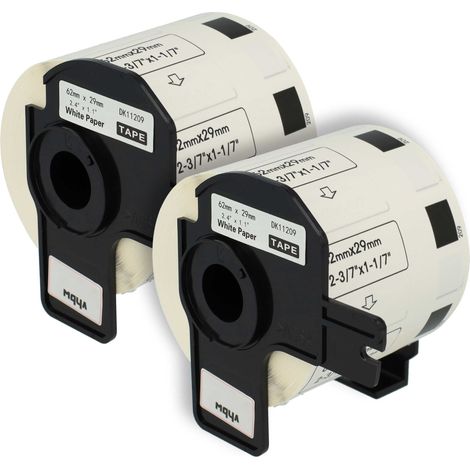 vhbw 2x Etiketten-Rolle mit Halter 62mm x 29mm (800 Etiketten) kompatibel mit Brother PT QL-650, QL650TD, QL-700, QL-710 Etiketten-Drucker (1/5)