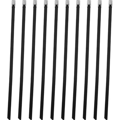 100 Pièces Attache de Câble en Acier Inoxydable Noir 4,6x200mm, Serrage-câble Résistant Haute Résistance la Traction, pour Câbles et Fils Garage ou Bureau (1/5)